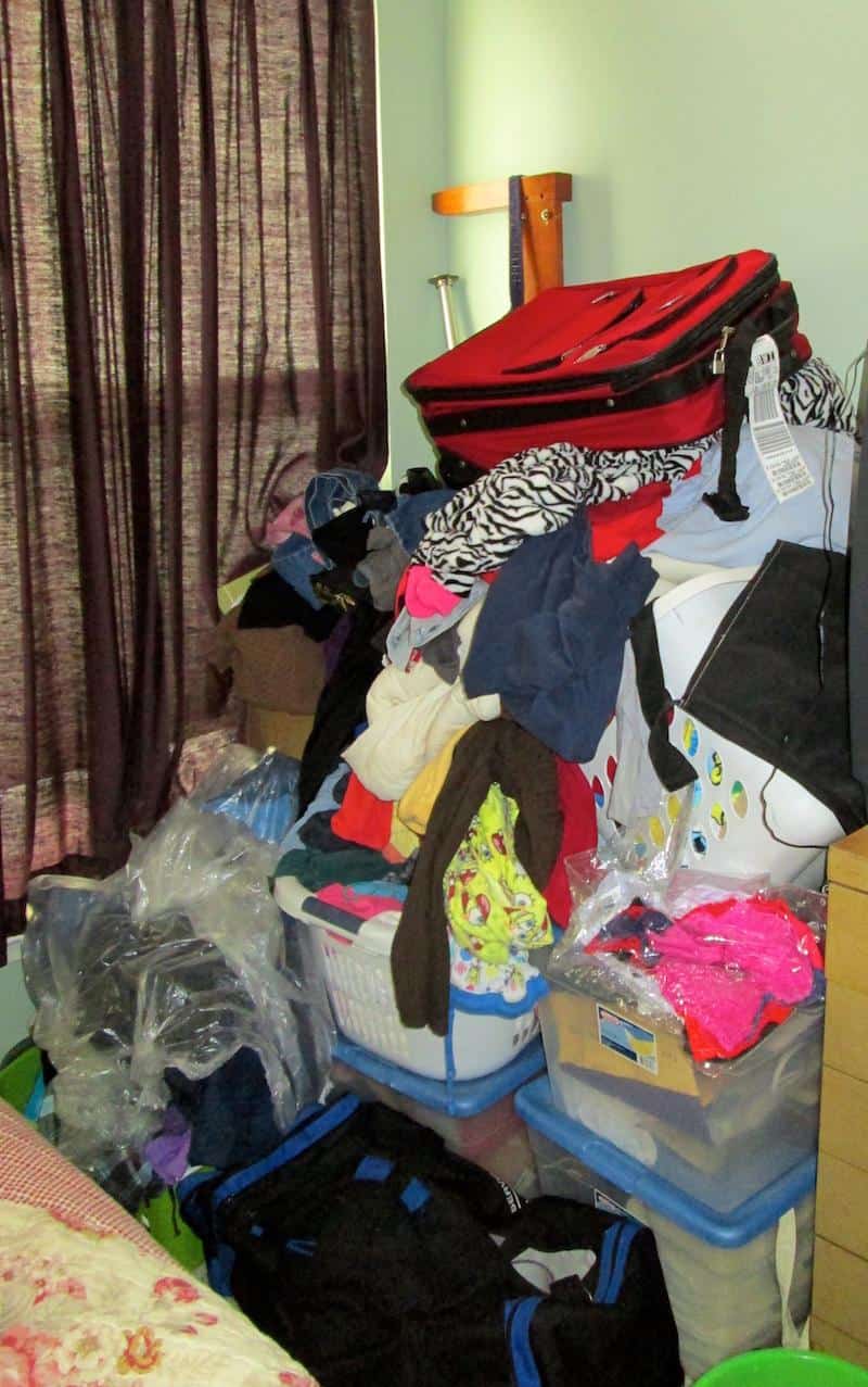 Clothes corner, to be professionally decluttered and organized!